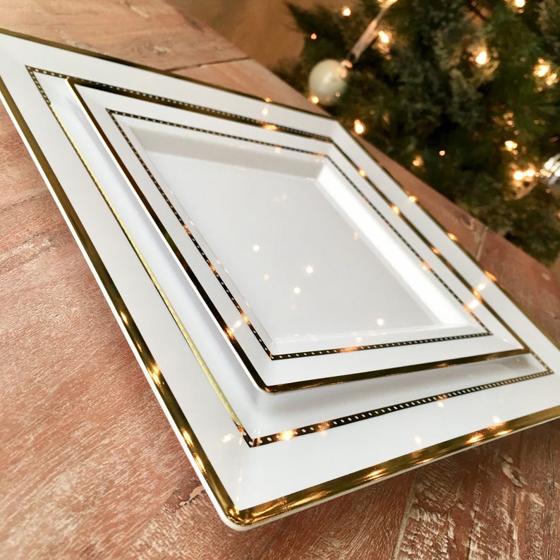 The Crown Jewels Collection. Modern Gold Rimmed Plates. Etsy