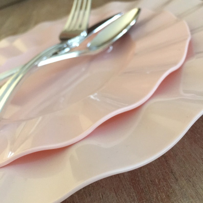 Disposable Pink Wedding Plates. Disposable China. Blush Pink Etsy