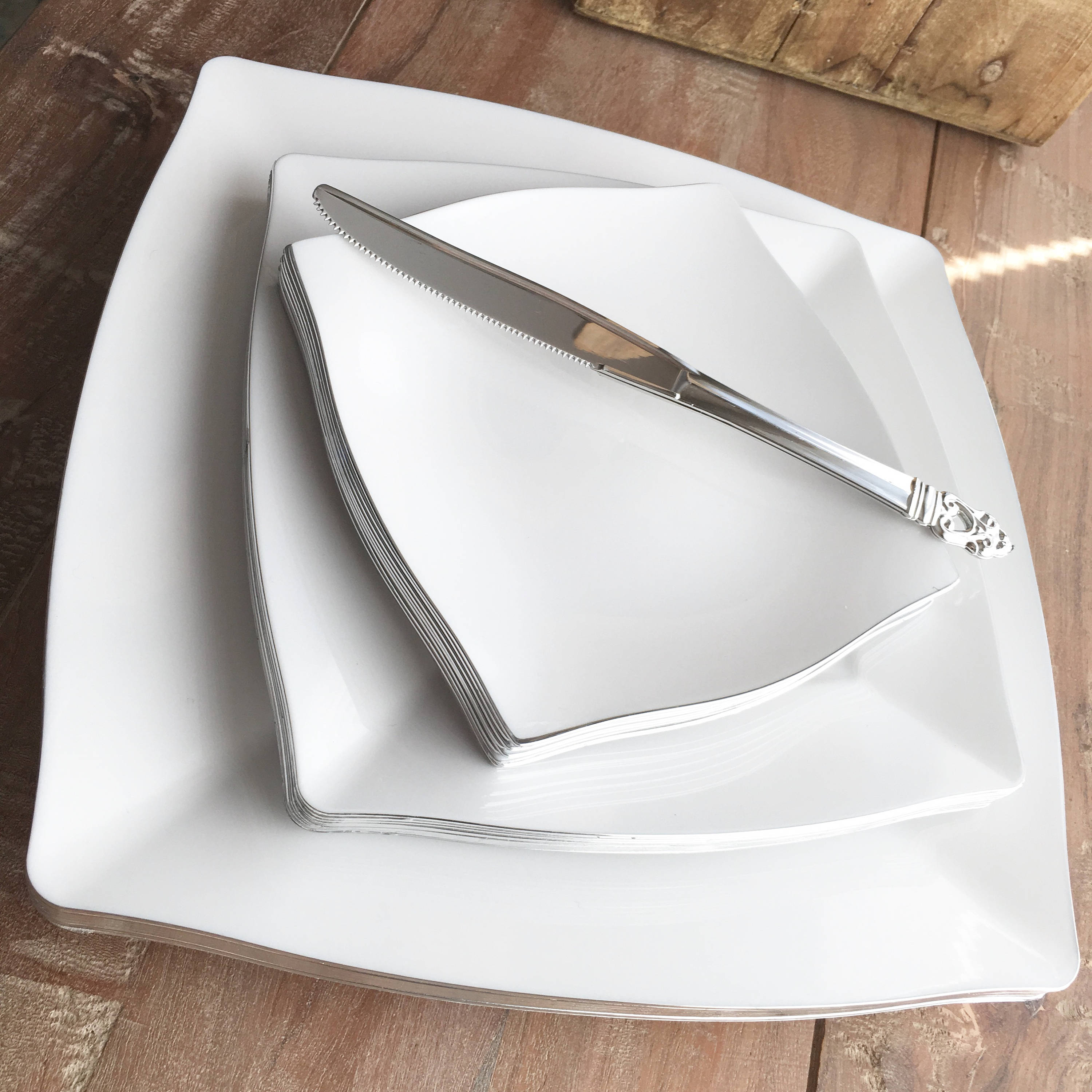 White Disposable Plates and Bowls. Disposable White or Ivory Etsy