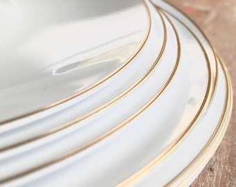 Modern White and Gold  or Black and Gold Wedding Plates. Disposable White and Black Plates. Black and White Party. Eternity Collection.