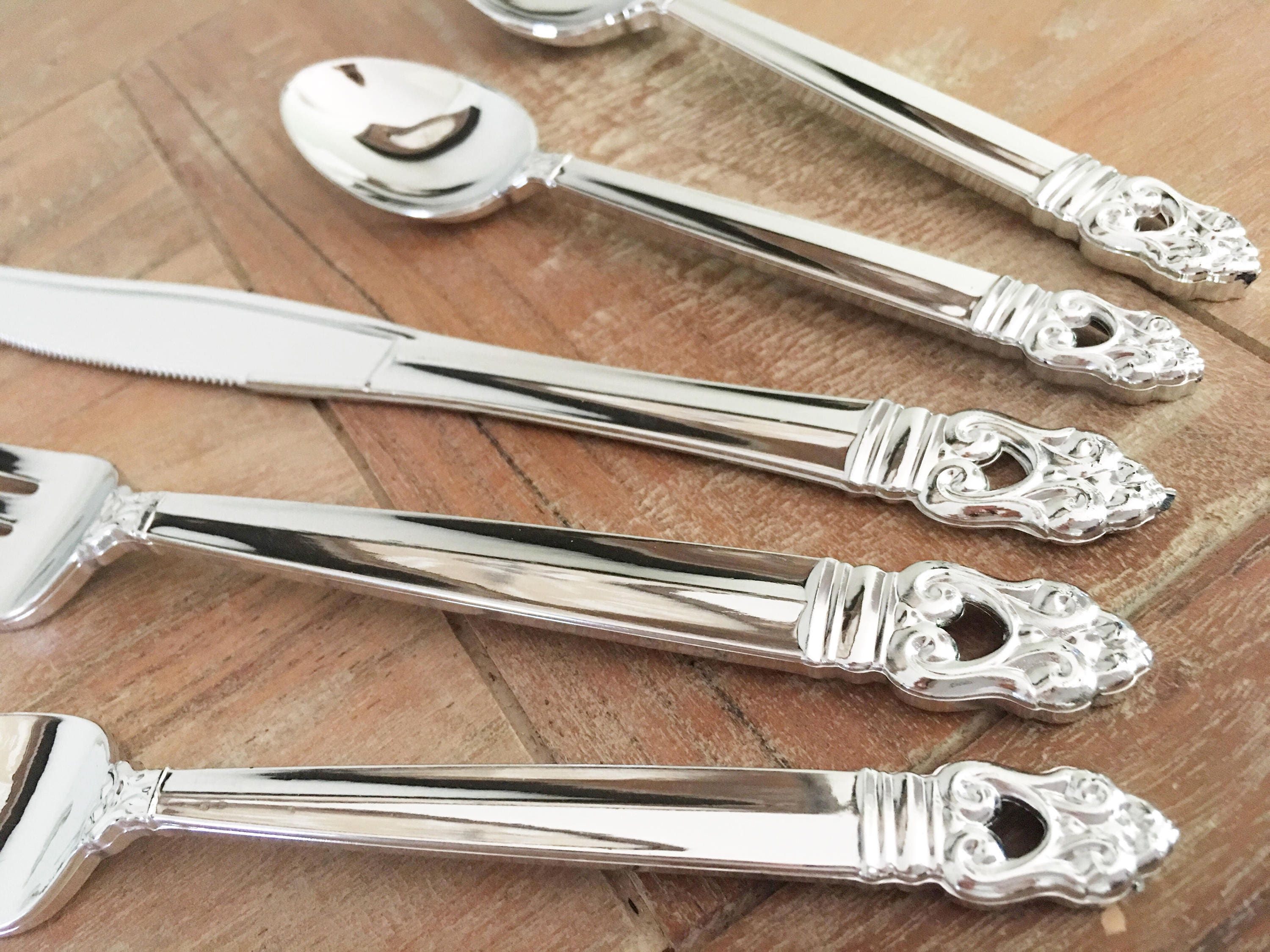 24CT Disposable Utensils. Plastic Wedding Forks Spoons or Etsy
