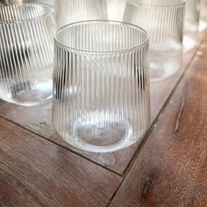 Mod Flutini Bevy Collection.  Disposable Stemless Wine and Beverage Cups.  12oz Luxe Bevy Cups. Set of 9.