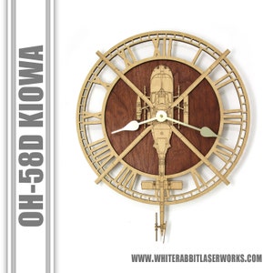 OH-58D Kiowa Warrior Helicopter Wood Wall Clock / Aviation Gifts / Military Gift / Pilot Gift / Airplane Clock / Army Retirement