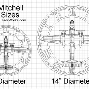 B-25 Mitchell reloj de pared de los Estados Unidos Air Force Aircraft Regalo, Avión, Reloj de madera, Regalo de aviación, Regalo militar, Regalo de piloto imagen 2