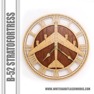 B-52 StratoFortress Wooden Wall Clock, United States Air Force, Aircraft, Airplane, Wood Clock, SAC Strategic Air Command, Boeing B52 Bomber