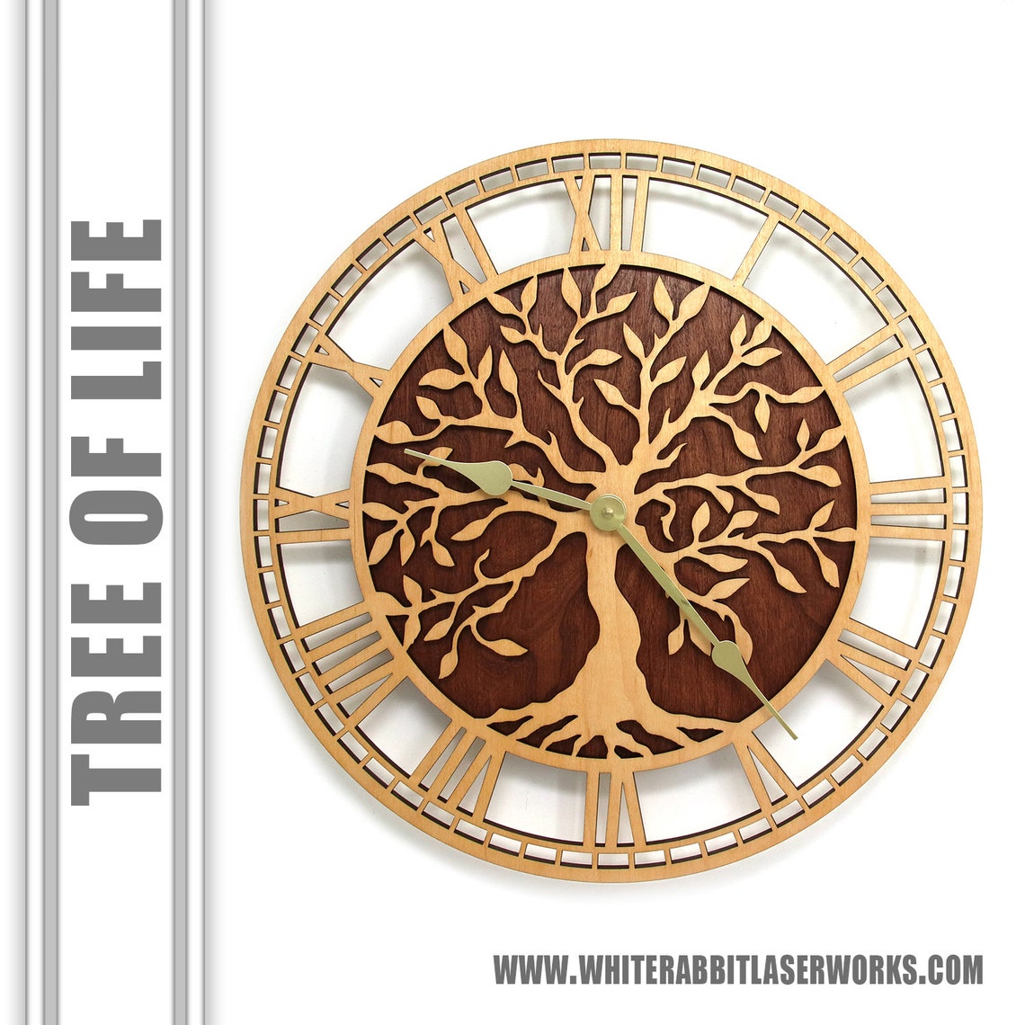 Tree of Life Wood Wall Clock Etsy