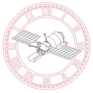 Satellite Wooden Wall Clock