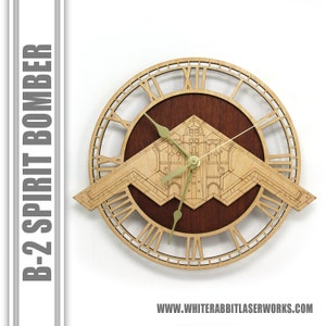 B-2 Spirit Stealth Bomber Wooden Wall Clock, United States Air Force, Aircraft Gift, Airplane, Aviation Gift, Military Gift, Pilot Gift