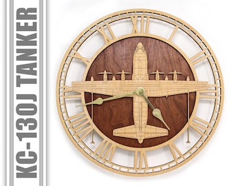 KC-130J Wooden Wall Clock, United States Marine Corps, Airplane, Wood Clock, Aviation Gift, Military Gift, Pilot Gift
