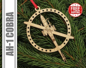 AH-1 Cobra Helicopter Christmas Ornament, Aviation Gifts, Military Gift, Pilot Gift, Army Gift, Stocking Stuffer for Him,