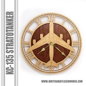 KC-135 Stratotanker Wooden Wall Clock, United States Air Force, Aircraft, Airplane, Wood Clock, Pilot Gift, Military Gift, Retirement Gift
