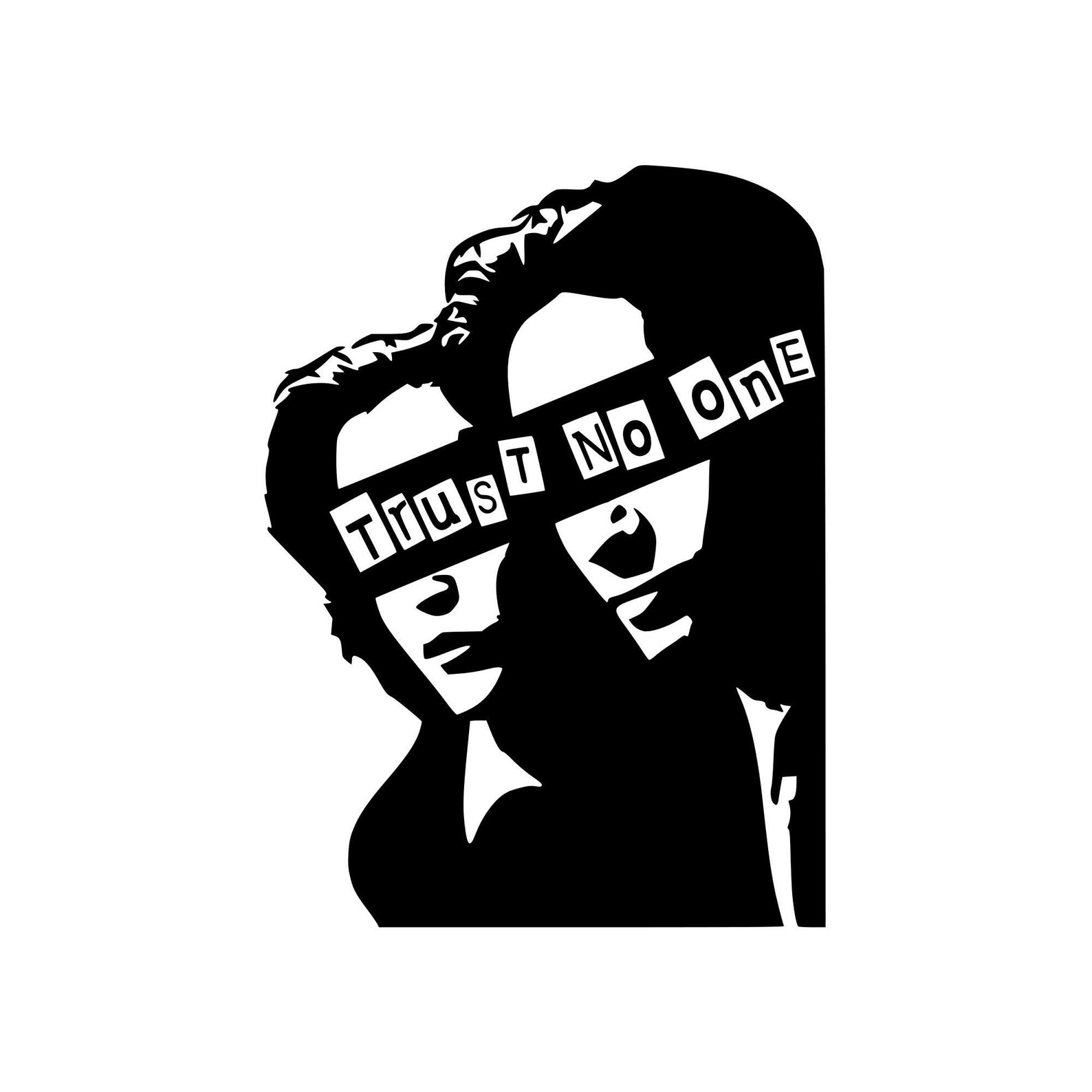 Mulder and Scully X-Files Trust No One Vinyl Decal | Etsy