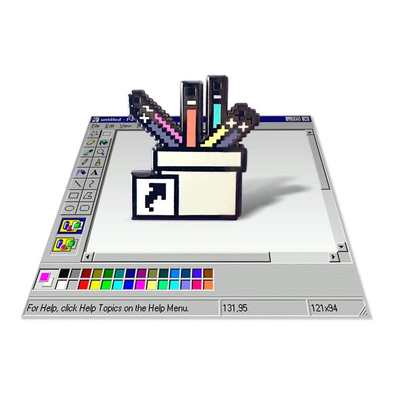 MS Paint Hard Enamel Pin Etsy