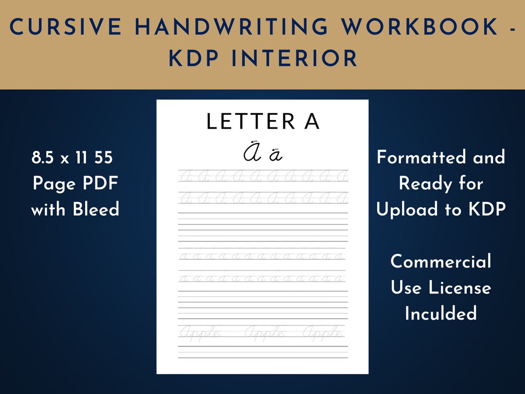 Cursive Handwriting Tracing KDP Interior 55 Page PDF Digital Download 8