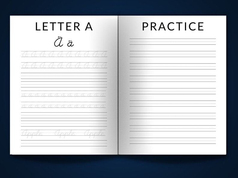Cursive Handwriting Tracing KDP Interior 55 Page PDF Digital Download 8