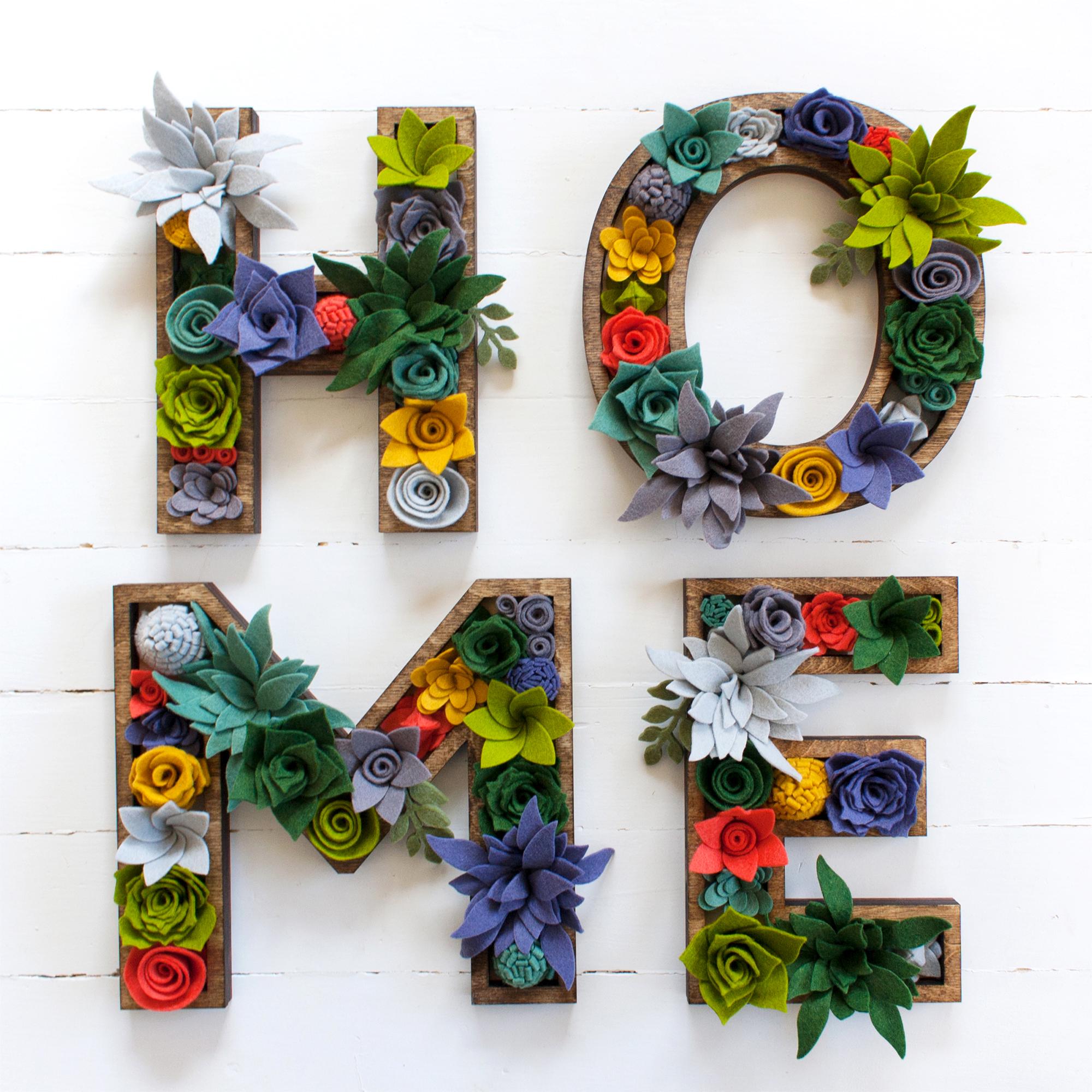 Succulent Filled Letters: Faux Plant HOME Wall Art Sign - Etsy