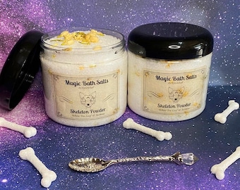 Skeleton Powder Bath Salts – Jasmine White Tea, Witch Spoon, 16oz