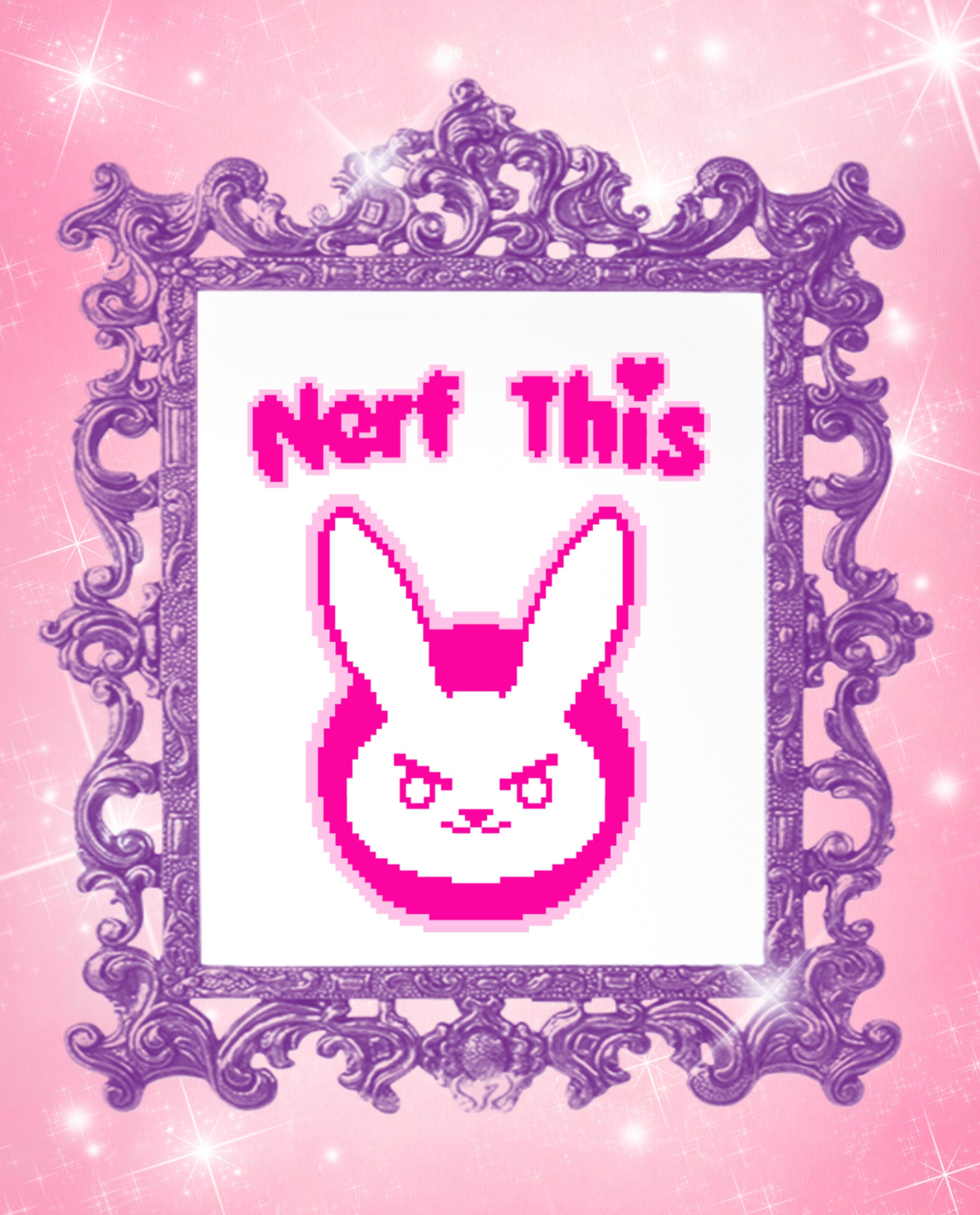 Overwatch 2 D.Va White & Pink Rabbit Center Icon Logo Sweat à