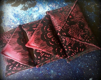 Burgundy Velvet Lace -Tarot Bag /Oracle Bag/ Book Bag