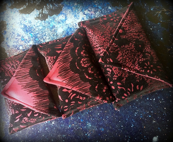 Burgundy Velvet Lace -Tarot Bag /Oracle Bag/ Book Bag