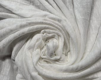 Supima Cotton slub jersey knit "White" - by the yard -