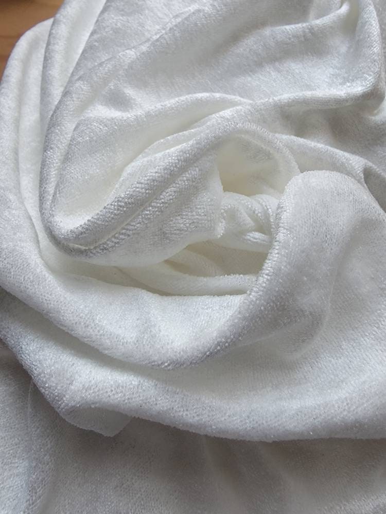 Bamboo Velour "Off-white" - by the yard -