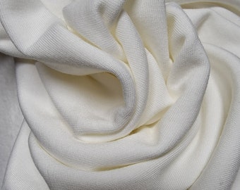 Bamboo Organic-Cotton spandex fleece "IVORY" -by the yard-