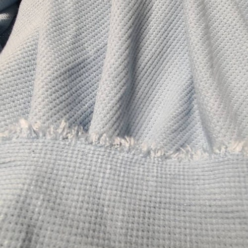 Rayon spandex waffle weave thermal Navywhite stripe