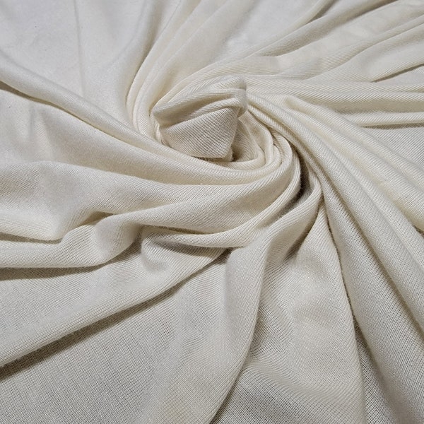 Supima Cotton / Micro Modal Rib-knit "plaster cream" -by the yard-