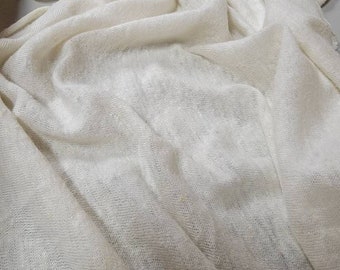 Jersey de coton biologique et chanvre « Orgy-White » - au mètre -
