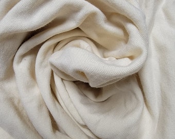 Bamboo Organic Cotton spandex Fleece "NATURAL" - by the yard -