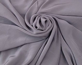 100% SILK Crepe De Chine "M-Gray" - by the yard -