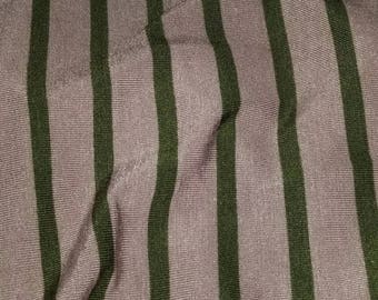 Bamboo 4 way spandex "Yarn dyed Mauve / Olive green stripes" 8oz -  by the yard -