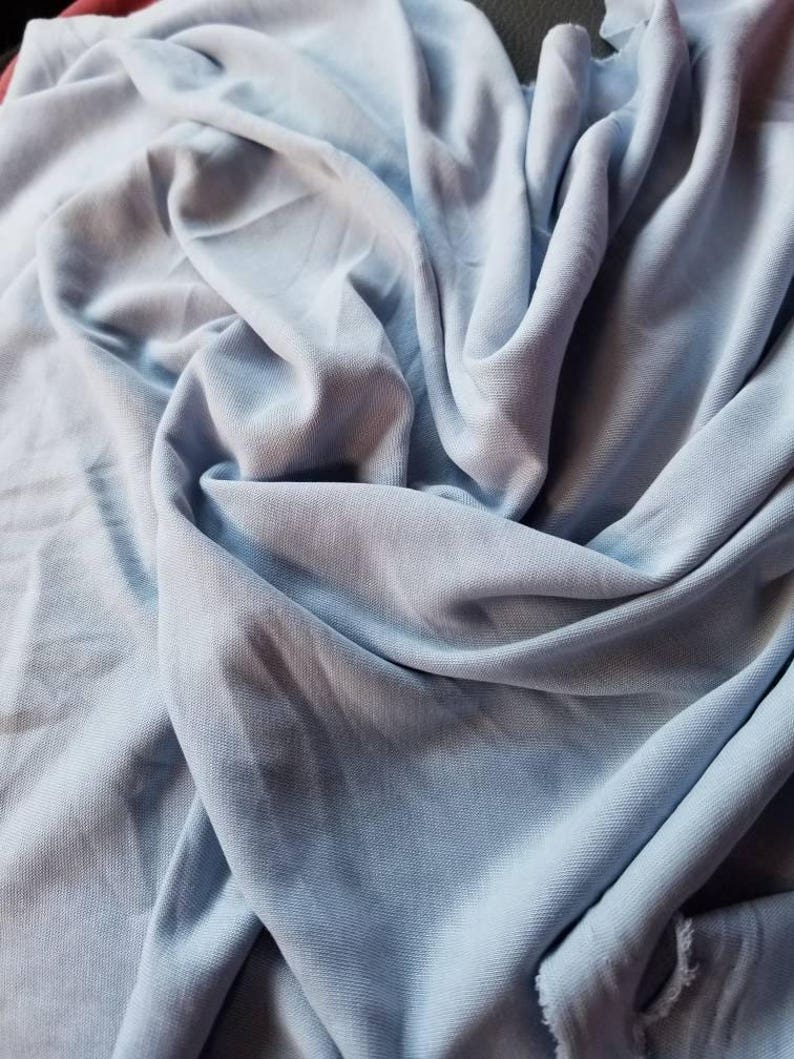 Ice CuproModal Powder Blue sandwash jersey knit natural and eco-friendly fibers 7-7.5-oz
