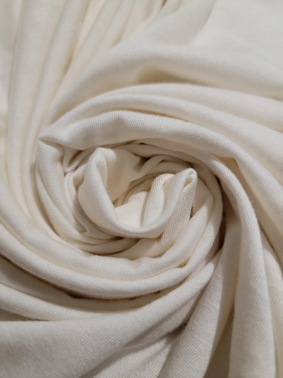 Bamboo Organic-cotton Jersey knit "NATURAL" -by the yard-