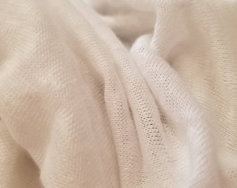 100% linnen jersey "Winterwit" - op maat gesneden -