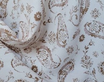 Rayon Dull Satin Crepe woven "Paisley" - by the yard -