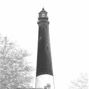 Pensacola Lighthouse Graphite - Print