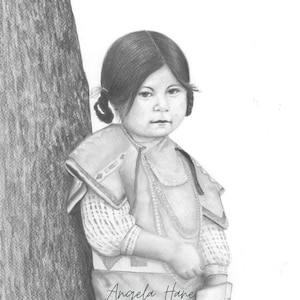 Young Indian Girl Graphite - Print