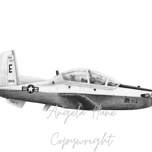 Pensacola NAS T-6 Texan Airplane  Graphite - Print