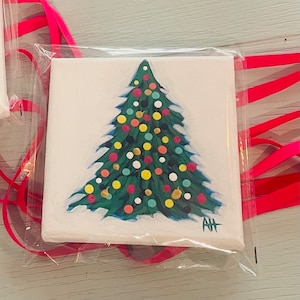 Oh Christmas Tree Original Acrylic Painting 5”x5”