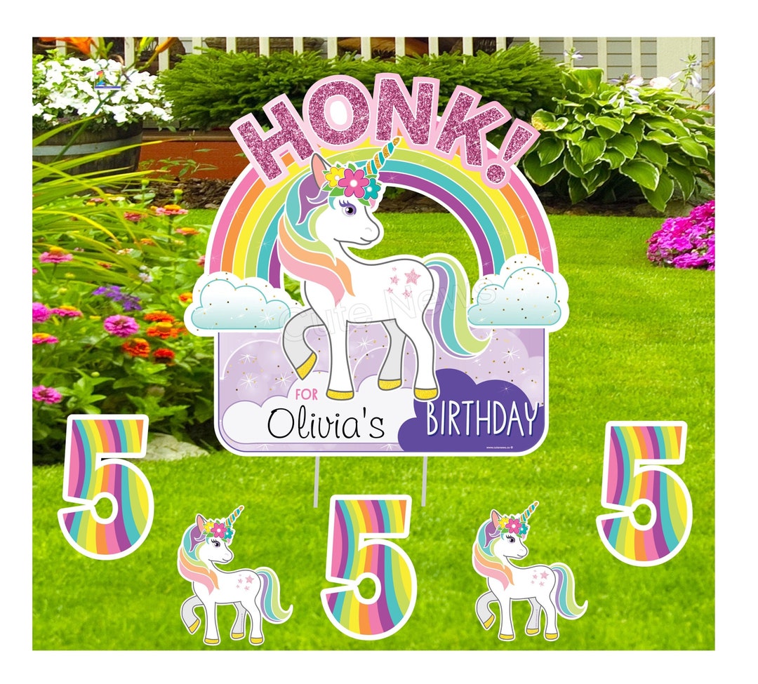 Unicorn Birthday Party Decor Happy Birthday Yard Sign Unicorn Gift for