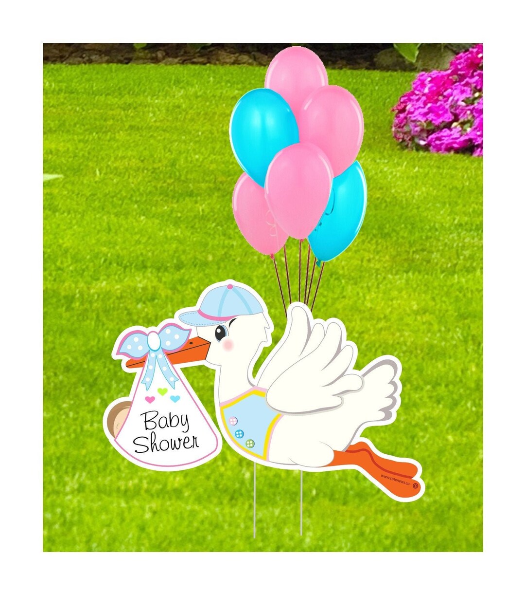 Baby Shower Party Stork Yard Sign Outdoor Gender Neutral Lawn Etsy