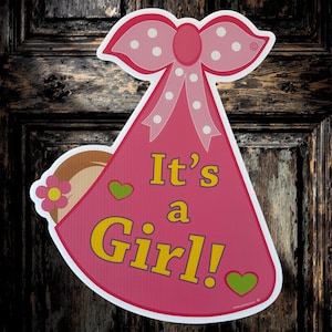Its a Girl Sign Stork Door Hanger Sign Welcome Home Baby Sign Newborn Arrival Sign Baby Boy Door Hanger Birth Announcement Stork Decoration