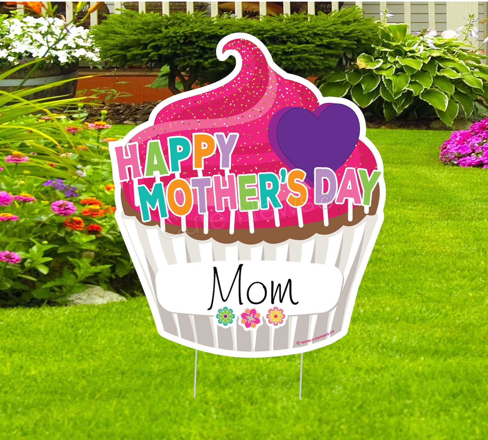 Mother's Day Cupcake Yard Sign Outdoor Lawn Decoration Etsy