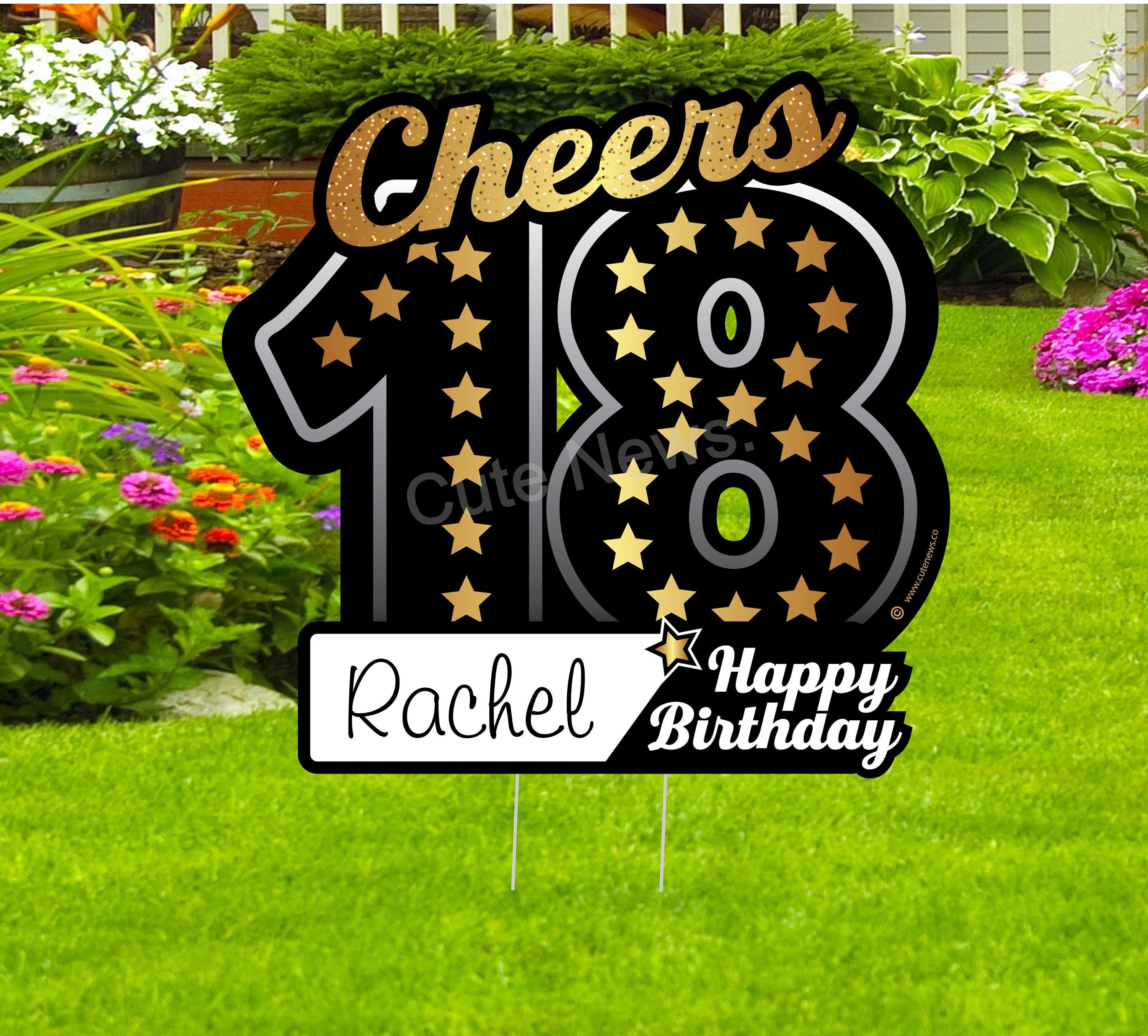 Happy 18th Birthday Sign Decor Eighteen Birthday Party Yard - Etsy UK