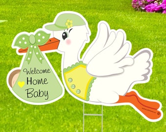 Yard Stork Sign - It's a Girl or Boy Lawn Outdoor Decoration, Welcome Home Newborn Announcement