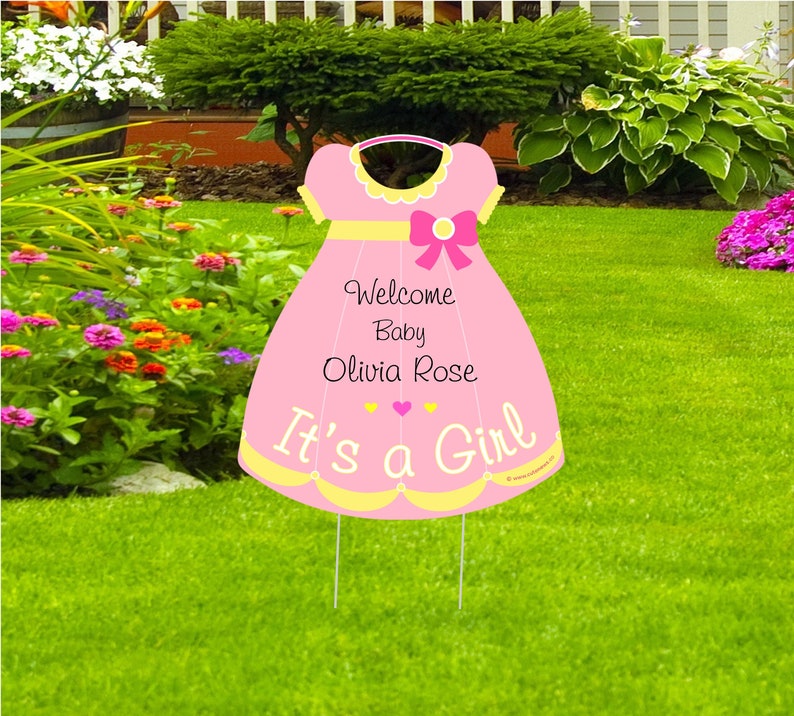 New Baby Girl Yard Sign Decoration Birth Lawn Announcement Etsy