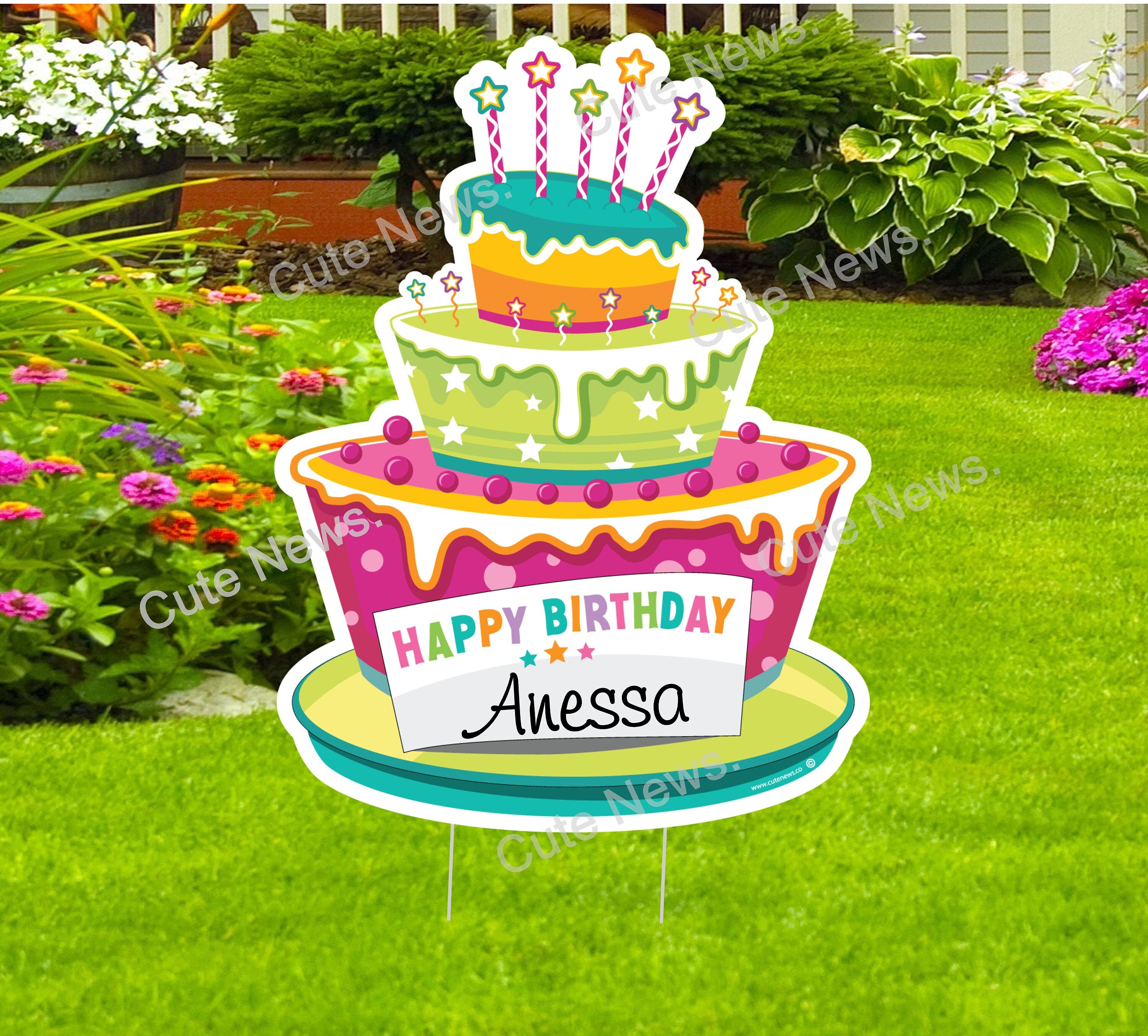 Kit 5 Enseignes De Jardin 'Joyeux Anniversaire' - Déco Extérieure Facile à Planter - 24 Lettres
