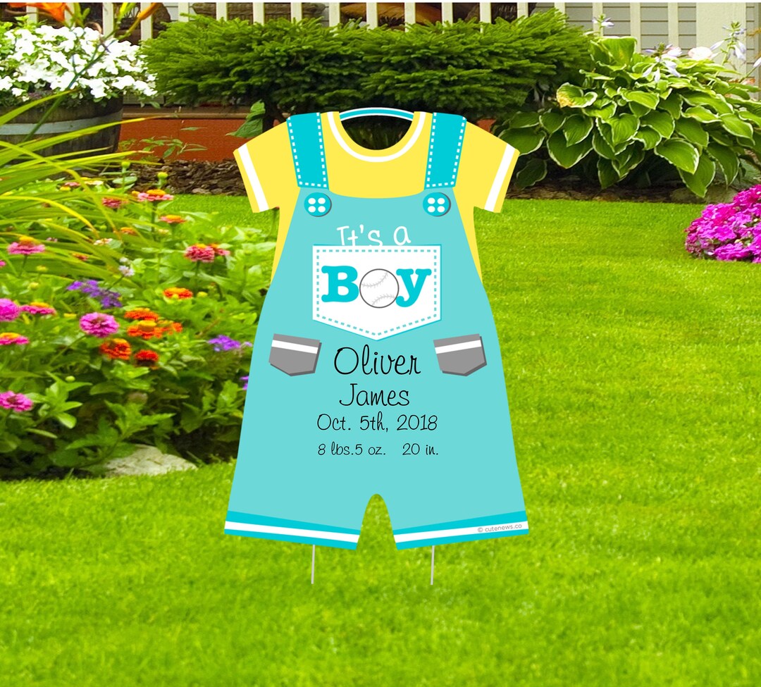 Home Its a Boy Yard Sign Birth Stats Baby Arrival Etsy